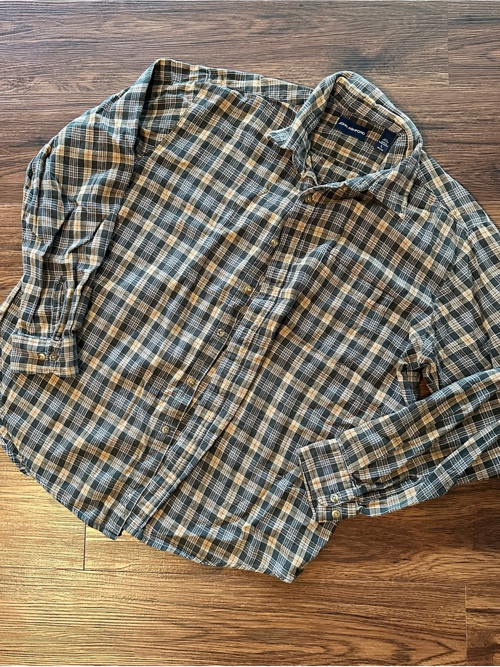 John Ashford Men's Plaid Button-Down Shirt
